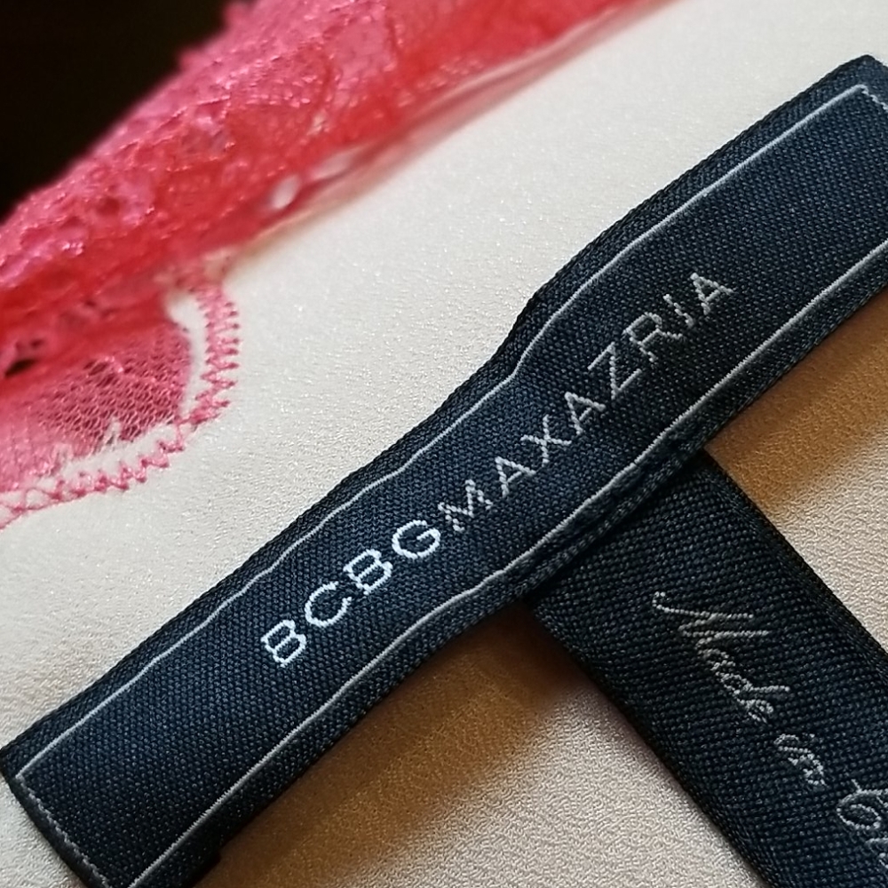 BCBGMAXAZRIA Pleated Lace & Chiffon High/Low Dress - Picture 10 of 10